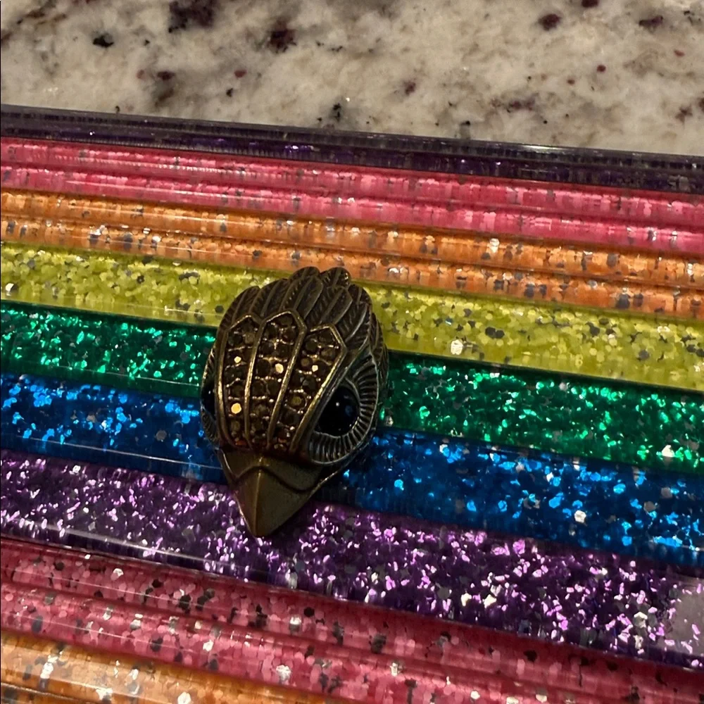 KURT GEIGER Party Eagle clutch on chain glitter plastic leather NEON multicolor - Picture 2 of 4